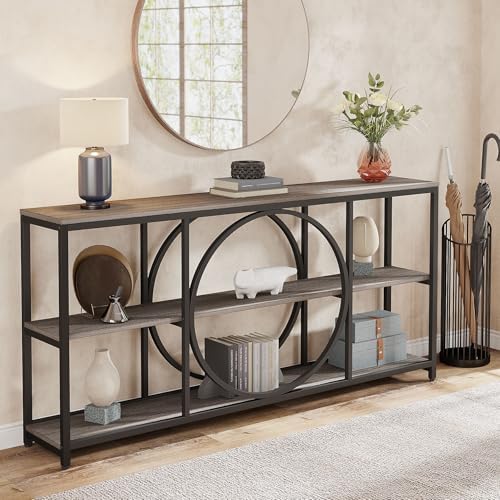 Tribesigns Extra Long Console Table, 70.9" Sofa Table with 3 Tier Shelve...
