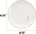 COLLECTIVE HOME - Ceramic Jewelry Tray, Decorative Trinket Dish for Rings Earrings Necklaces Bracelet Watch Keys, Birthday Mother's Day Christmas Gift for Women, 4.75", Glossy (j)