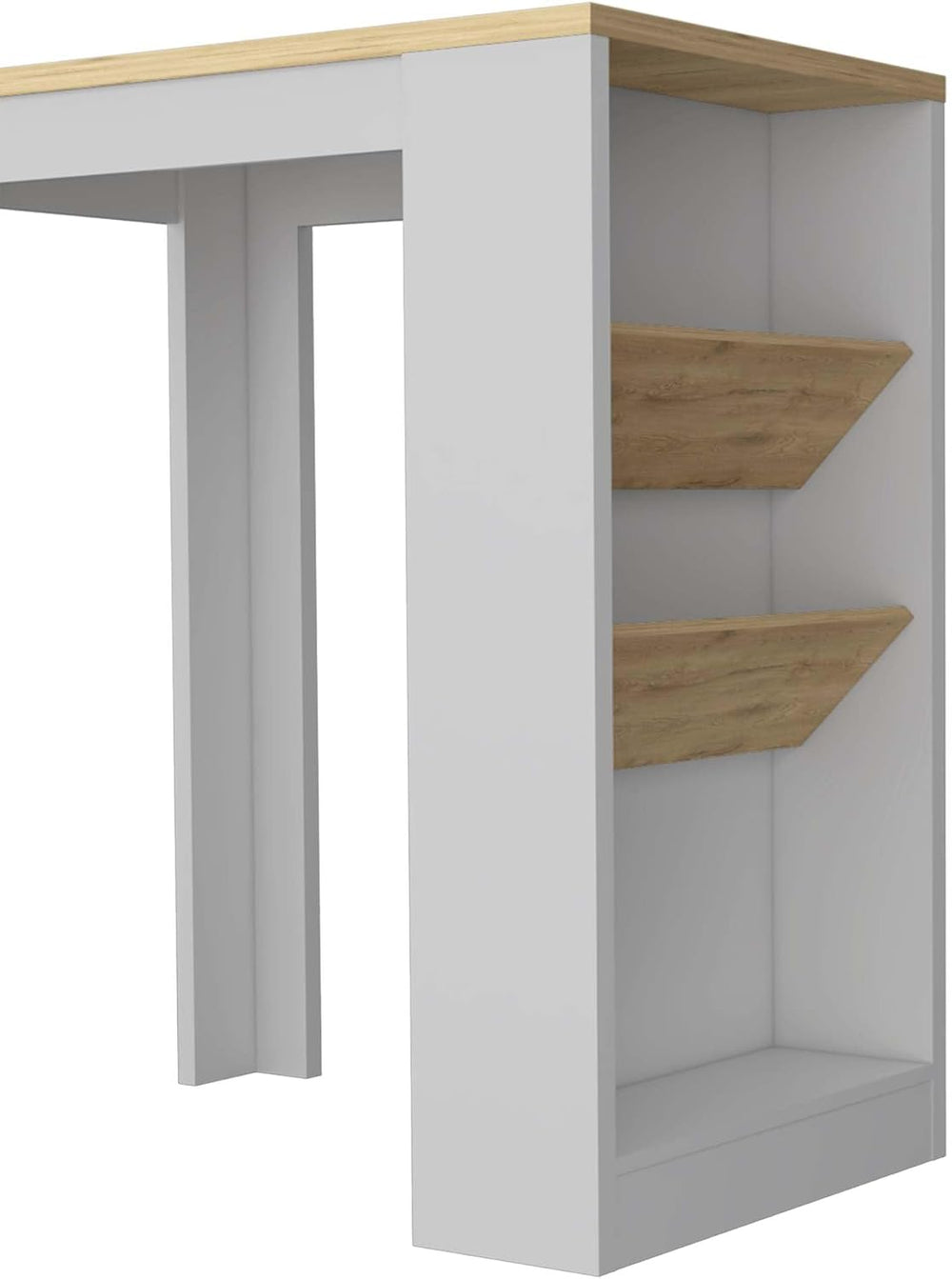 Wine Storage Pedestal Kitchen Island White and Macadamia | Three-tier design ...