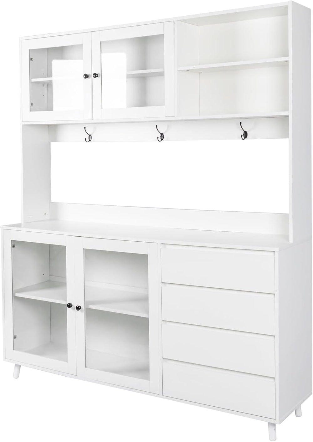 74.8" Tall Freestanding Pantry Cabinet, Large Kitchen Pantry Storage Cab...