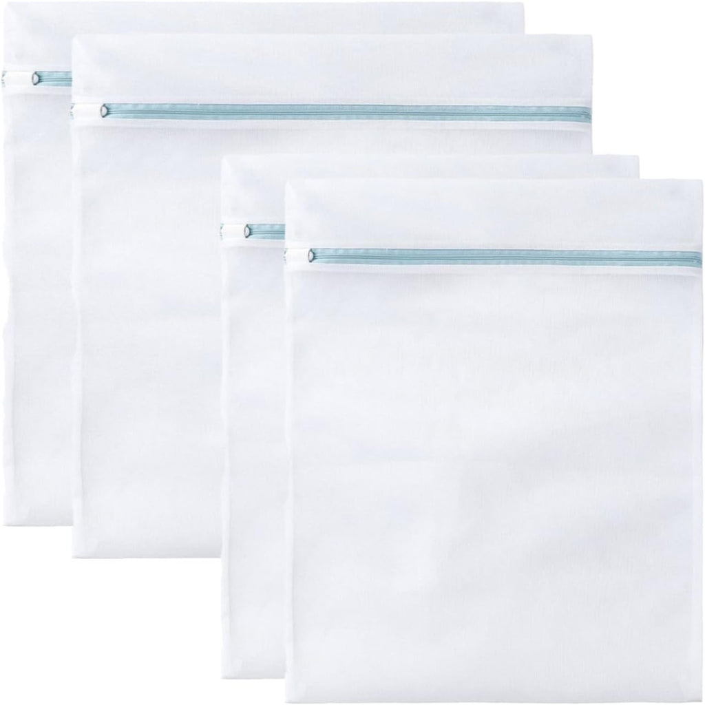 4 Pcs Large Mesh Laundry Bags for Delicates Intimates Lingerie with Zipper 2 Pcs 20” x 24”, 2 Pcs 24” x 24”