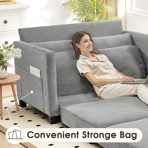 51" Convertible Loveseat Sofa Bed, 2-in-1 Folding Sofa Bed with 2 Pillow...
