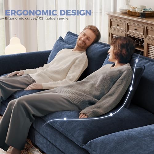 CDCASA 154" Modular Sectional Sofa, Comfy Cloud Couch with 4 Movable Ott...