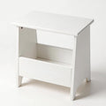 King Oasis Small Storage Stool with Flat Top, 15.7" Modern Footstool Ottoman for Living Room & Bedroom, Narrow Shoe Bench/Side Table for Entryway, Bathroom, Bedroom and Small Spaces, White