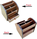 N Remote control storage organizer with drawer wood office Stationery organization pen holder Daily necessities storage case HeBen1028