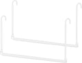 Hanging Closet Rod, 2 Pack Adjustable Height & Width Closet Rods for Hanging Clothes-Closet Extender Hanging Rod Space-Maximizing Design Suitable for Hanging and Drying Clothes, White