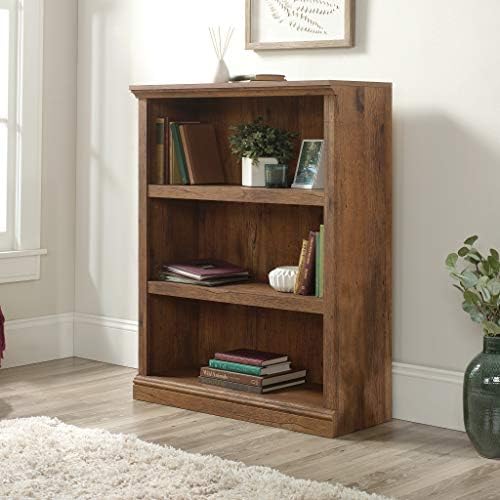 Sauder 3 Tier Book Shelf Wooden Bookcase Multipurpose Bookshelf for Home Offi...
