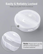 TookMag Pill Organizer 2 Times a Day, Travel Medicine Pill Organizer, Weekly AM PM Pill Box, Large Capacity 7 Day Pill Cases for Vitamin/Fish Oil/Supplements (White)