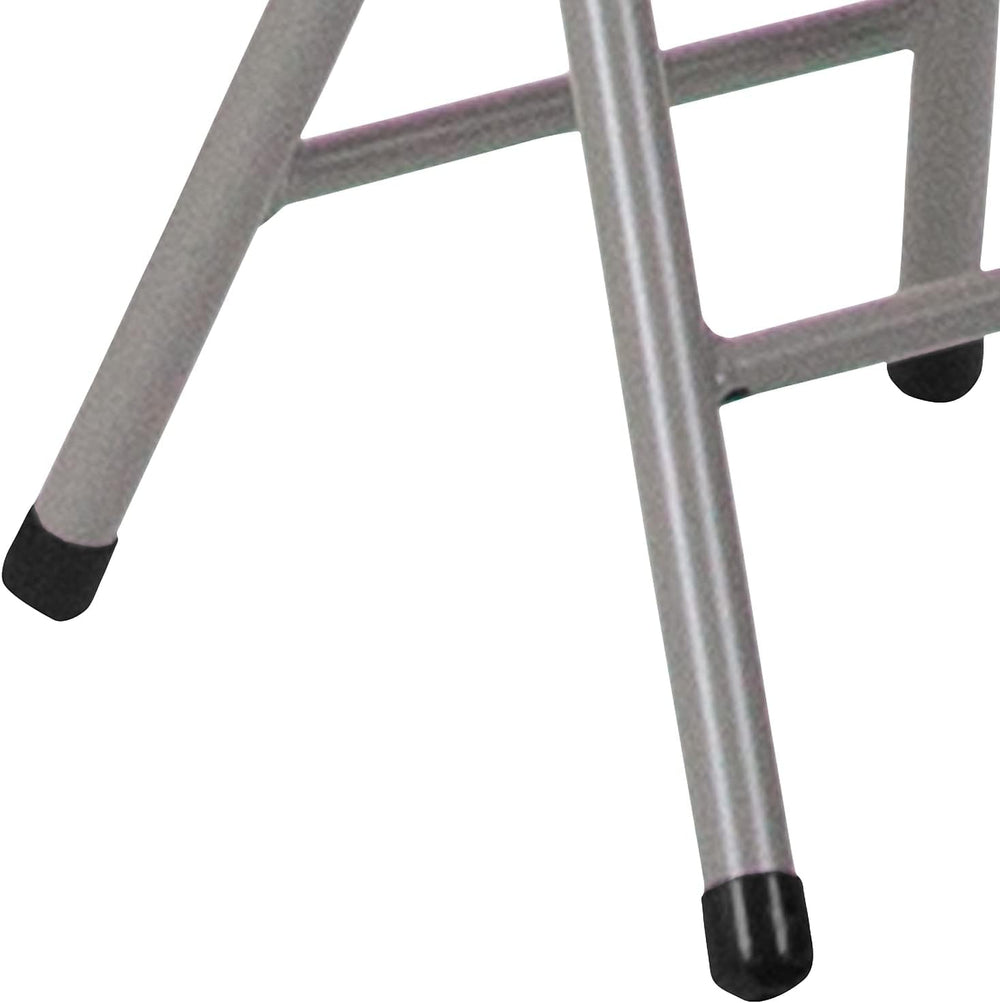 Flash Furniture Micah Foldable Stool with Black Plastic Seat and Titanium Gra...