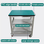 Durable Portable Antistatic Workbench Cart with Wheels & Handles - Mobile Workshop Stand for Material Handling - Gray Workstation (280x60x75 cm)