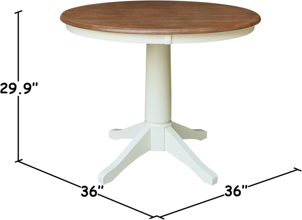 IC INTERNATIONAL CONCEPTS 36" Round Top Pedestal Dining Table - 35.9&quo...