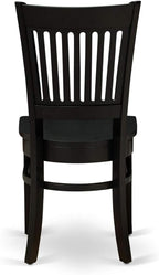 East West Furniture AMVA3-BCH-W 3 Piece Modern Dining Table Set Contains a Round Kitchen Table with Pedestal and 2 Kitchen Dining Chairs, 36x36 Inch, Black & Cherry