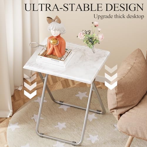 TV Tray Table,Folding Table with Cup Holder Portable,Foldable Snack Tray for ...