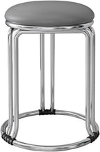 Dining Chairs, Stackable Kitchen Stools, Metal Frame Side Chair, Small Round Stool, Portable, Sturdy, for Small Spaces Home Bedroom Study(Dark Gray,Silver Chair Legs)