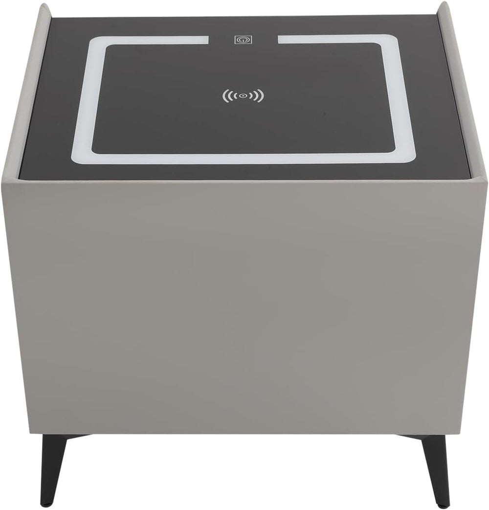 3 Color LED Nightstand with Wireless Charging Station & USB Ports, 2 Draw...