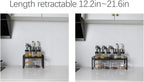 Expandable Cabinet Shelf Organizer Riser for Kitchen Pantry Cupboard Under Sink Countertop (black, 8.2’’D * 12.2-21.6’’W * 7.7’’H)