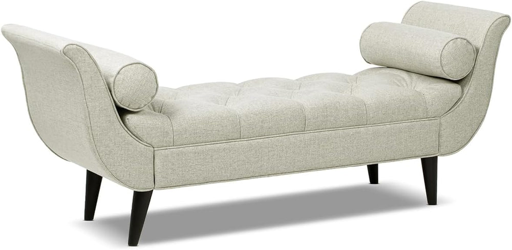 Jennifer Taylor Home Alma Tufted Flared Arm Entryway Bench, Taupe Polyester