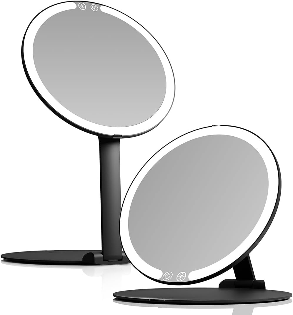 Fancii Abigail Rechargeable Travel Makeup Mirror with LED Light, 8" Fold...