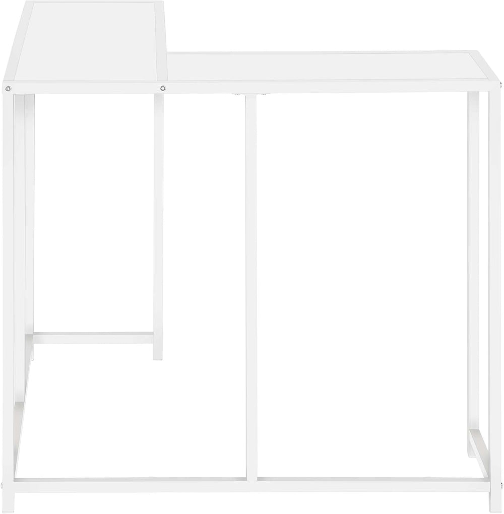 32” Tall Narrow Table, L-Shaped Thin Table for Corner, Narrow Console Table f...