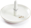 HOME SMILE Mrs Ring Holder Jewery Tray-Monogrammed Engagement Gifts for Friends,Birthday Mother's Day Christmas Gifts for Women,Ceramic White…