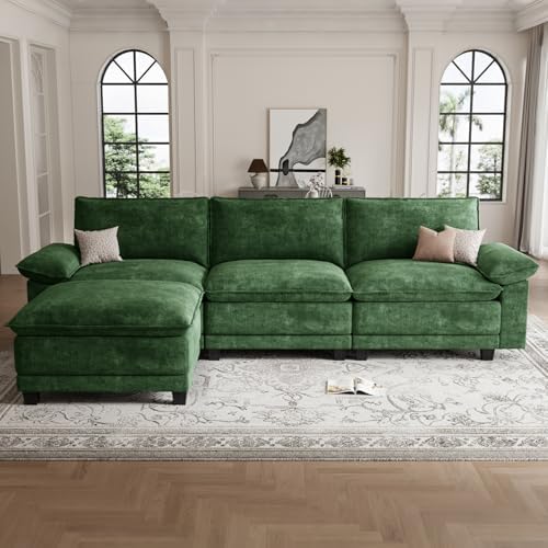 108" Modular Sectional Couch, L Shaped Cloud Sofa for Living Room | Comf...