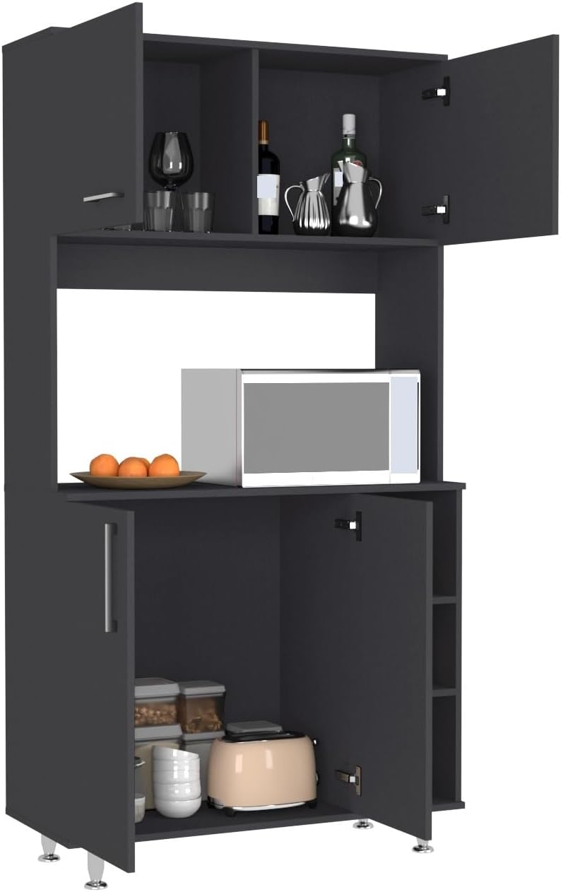 Pantry Cabinet Wine Sideboard, Freestanding Storage Locker for Kitchen Living...