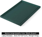 Flat Tray For Jewelry, Premium Green Leather Jewelry Tray, Large Jewelry Display Tray For Watch, Necklace, Ring, Pendants