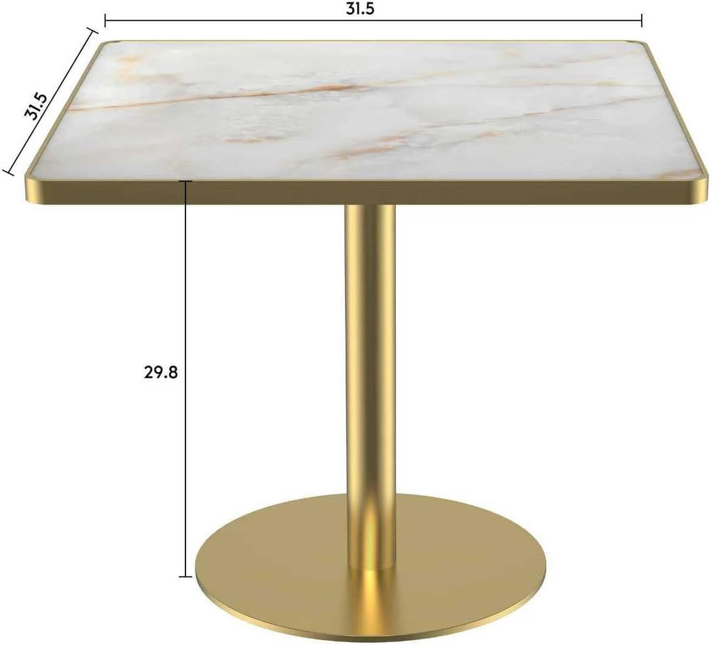 SSLine Marble Square Dining Table,31.5" Tulip Table Bistro Table for 2-4...