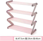 Folding Shoe Rack Doorstep Storage for Shoes Ins Home Use Student Dormitory Simple Multi-Layer Space Saving(Light Pink)