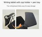 Folding Tablet Arm Chair with Writing Pad Conference Office Training Chair with Armrests for Home Office Blue(Green)