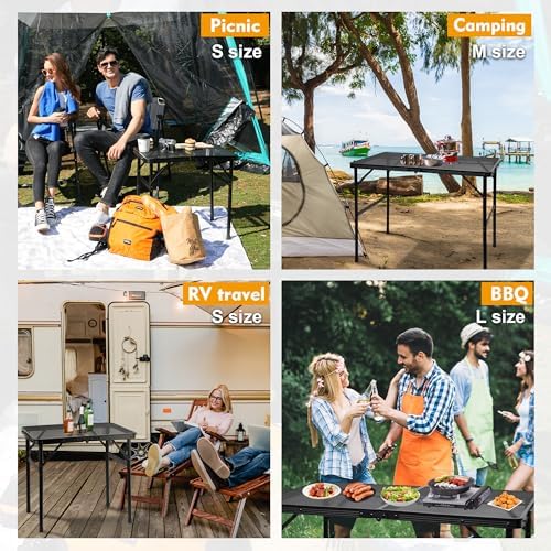 GREGIN Folding Camping Grill Table, Outdoor Metal Table. Foldable, Portable |...