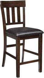 Signature Design by Ashley Haddigan 24" Counter Height Upholstered Barstool 2 Count, Dark Brown