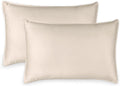 King Pillowcases by Pure Bamboo, Genuine 100% Organic Viscose Derived from Bamboo, Luxuriously Soft & Cooling, Double Stitching, Envelope Closure (2 King Pillowcases, Creme)
