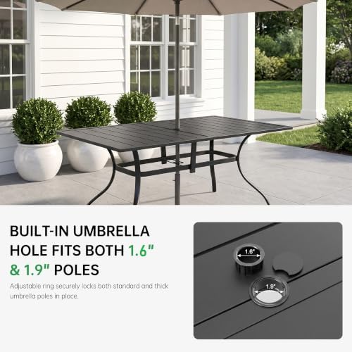 7-Piece Outdoor Furniture Set, Patio Table and Chairs Set, Navy