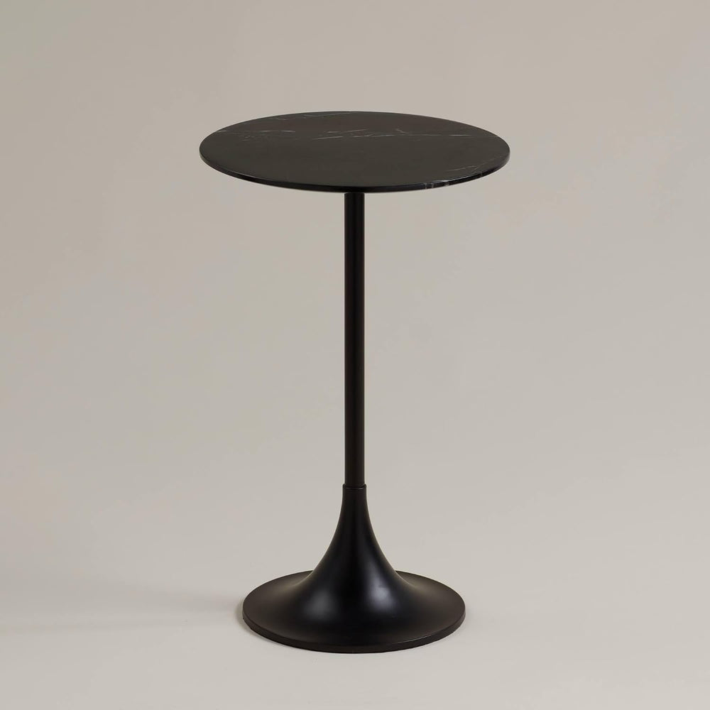 Studio 55D Studio 55 Mesita 24" End Table Black Marble Top with Black Fi...