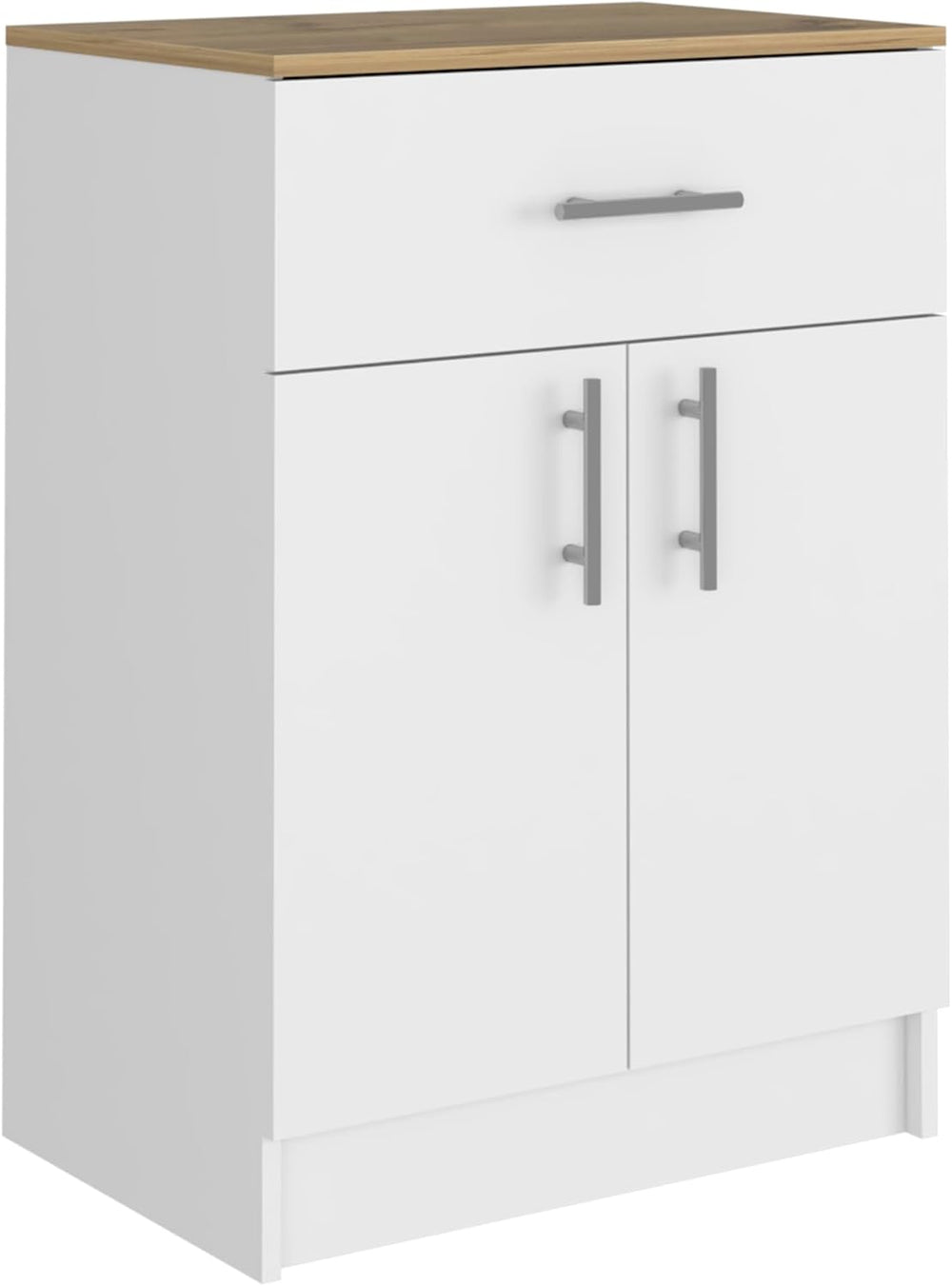 Modern Kitchen Pantry, Storage Cabinet with 1 Drawer, Particle Board, White +...