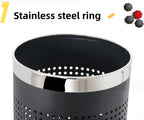 Stainless Steel Umbrella Stand Umbrella Storage Bin Space-Saving Perforated for Home Office Entryways Hotels (A)