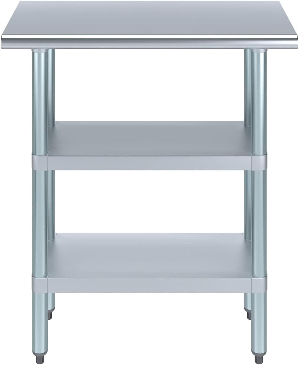 AmGood Stainless Steel Work Table with 2 Shelves | NSF | Metal Utility Table (30" Long x 14" Deep)