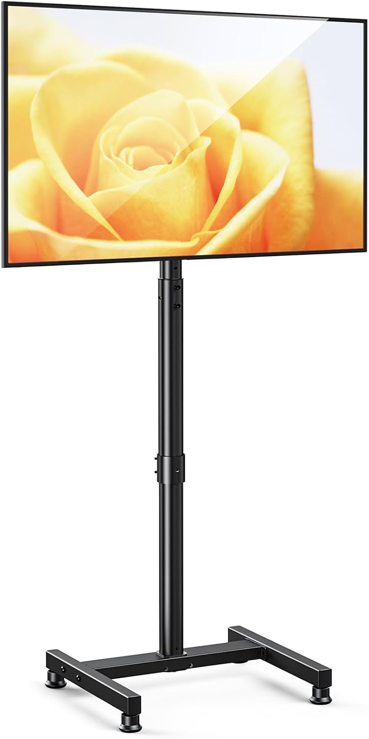AM alphamount TV Floor Stand for 13-43 inch Flat/Curved TVs up to 44 lbs, 8 L...