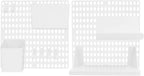 Punch Pegboard Shelf Display Wall Organizer Kit Plastic Lightweight Wall Pegboard Holder with DIY Combinations for Bedroom Bathroom Kitchen Storage Smooth Edges White