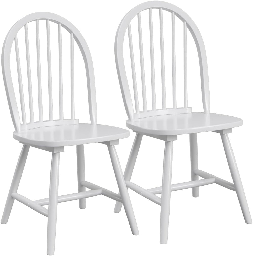 COSTWAY Windsor Dining Chairs Set of 2, Mid-Century Modern Wood Chairs w/Spin...