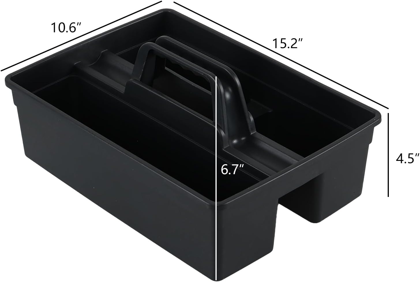 Readsky 6 Packs Plastic Cleaning Storage Caddy with Handle, 3-Compartment Cleaning Caddy, Nestable