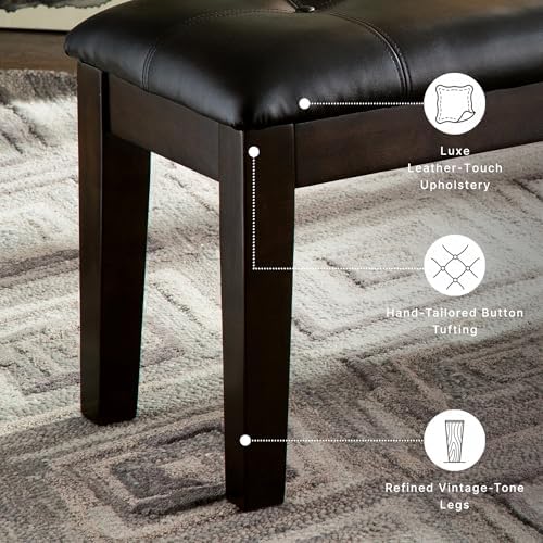Signature Design by Ashley Haddigan 1-Piece Dining Bench, Faux Leather | Clas...
