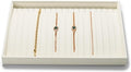 Microfiber Necklace Bracelet Tray Jewelry Tray Necklace Bracelet Holder Organizer (Beige)