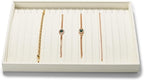Microfiber Necklace Bracelet Tray Jewelry Tray Necklace Bracelet Holder Organizer (Beige)