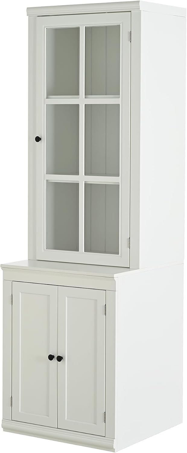 Havemies 75" Freestanding Pantry Cabinet with Glass Lattice Door, Large ...