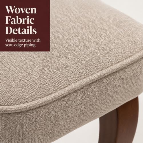 Mid Century Modern Dining Chairs Set of 8, Beige Linen Upholstered Kitchen &a...