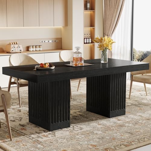 Tribesigns Dining Table for 4-6 People, 63 Inch Modern Rectangle Kitchen Tabl...