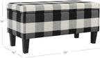 HomePop 36" Storage Ottoman Bench with Hinged Lid - Black Buffalo Plaid