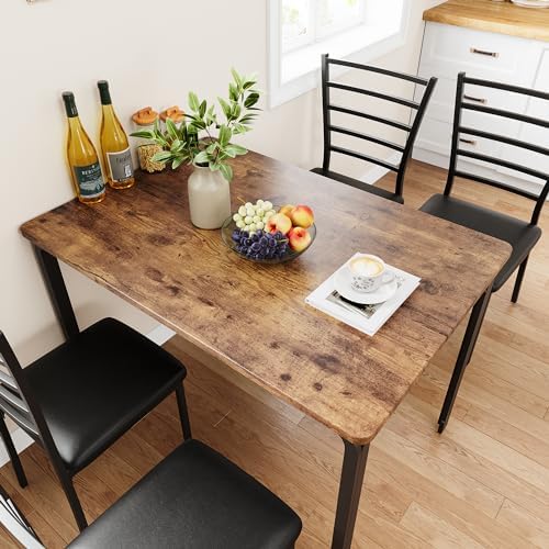 GarveeHome 5-Piece Kitchen Dining Room Table Chair Set for Small Space, Indoo...